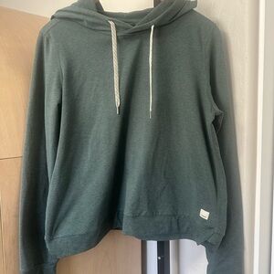 Vuori Forest Green Hoodie with Cream Drawstrings
